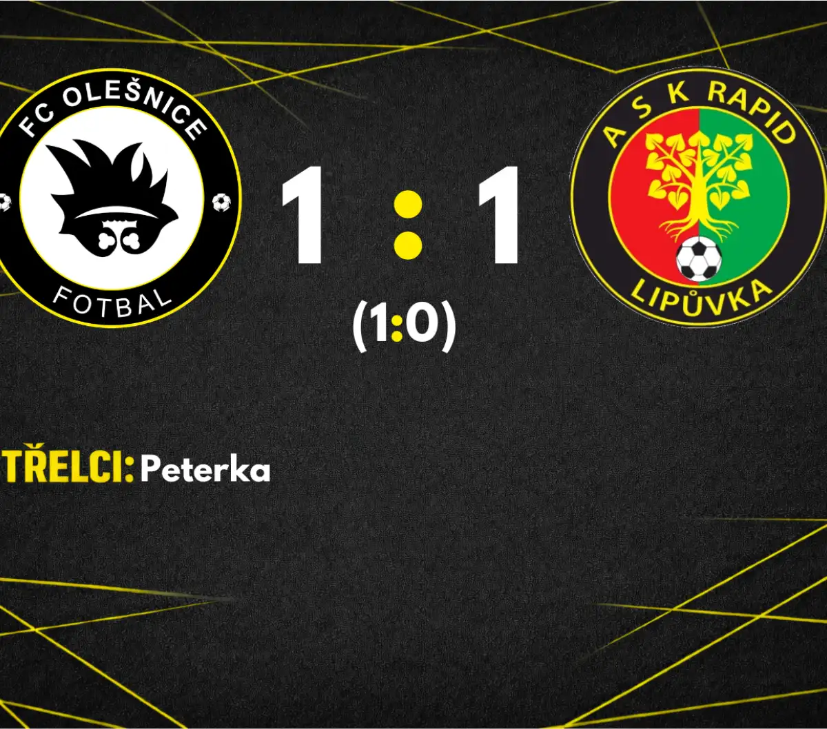 Třízápasová vítězná série je u konce. S Lipůvkou si stejně jako minulé jaro body rozdělujem