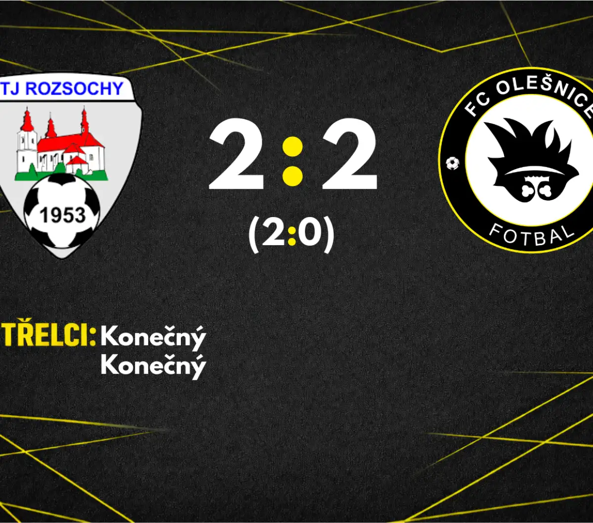 S nováčkem 6. ligy remizujeme 2:2
