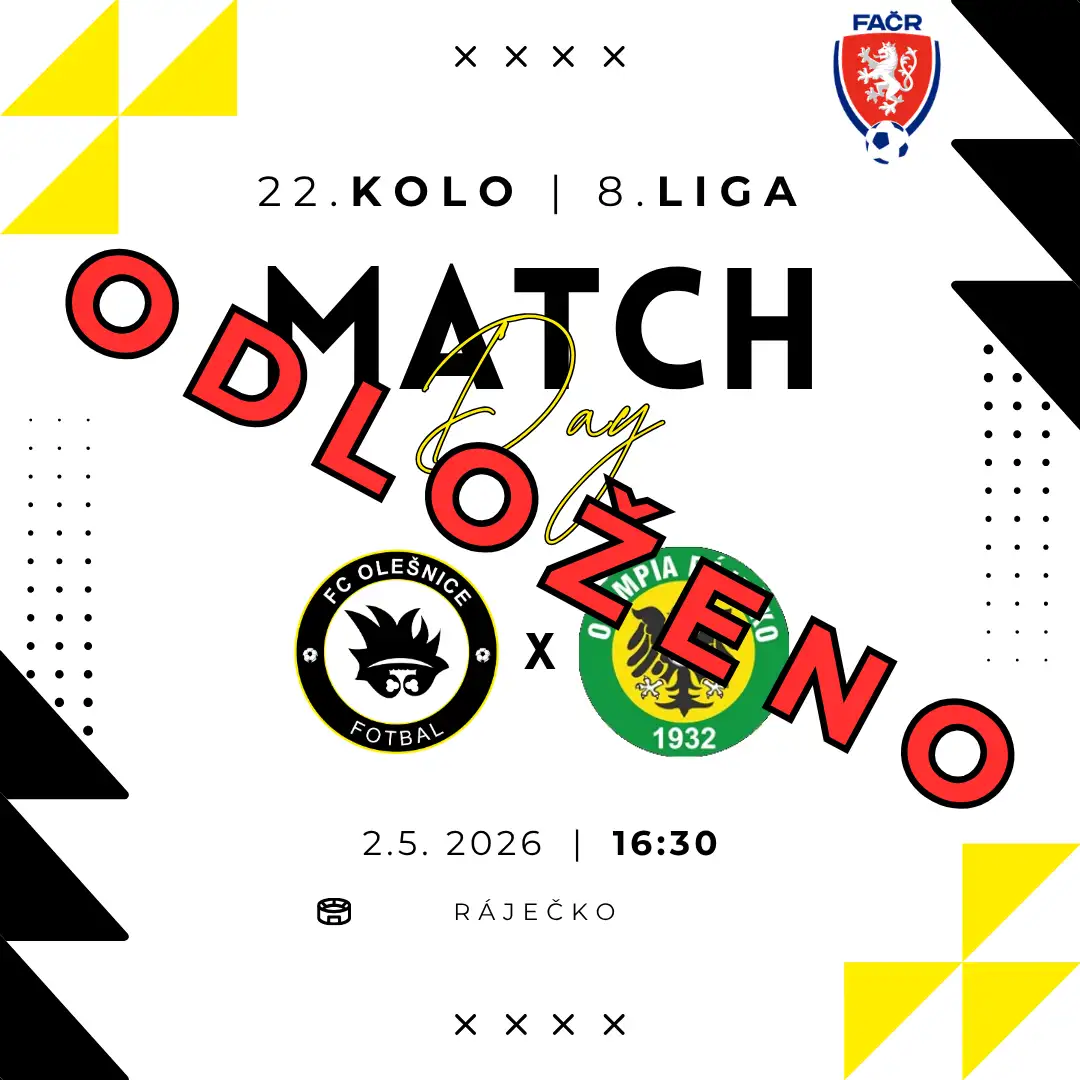 ⚠️ DŮLEŽITÉ UPOZORNĚNÍ | Sobotní utkání je odloženo!