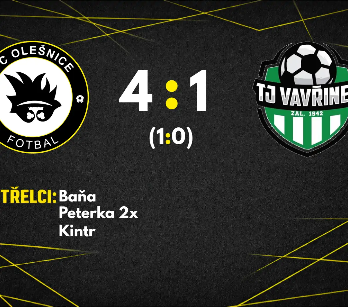 VÍTĚZSTVÍ | Proti Vavřinci vítězíme 4:1
