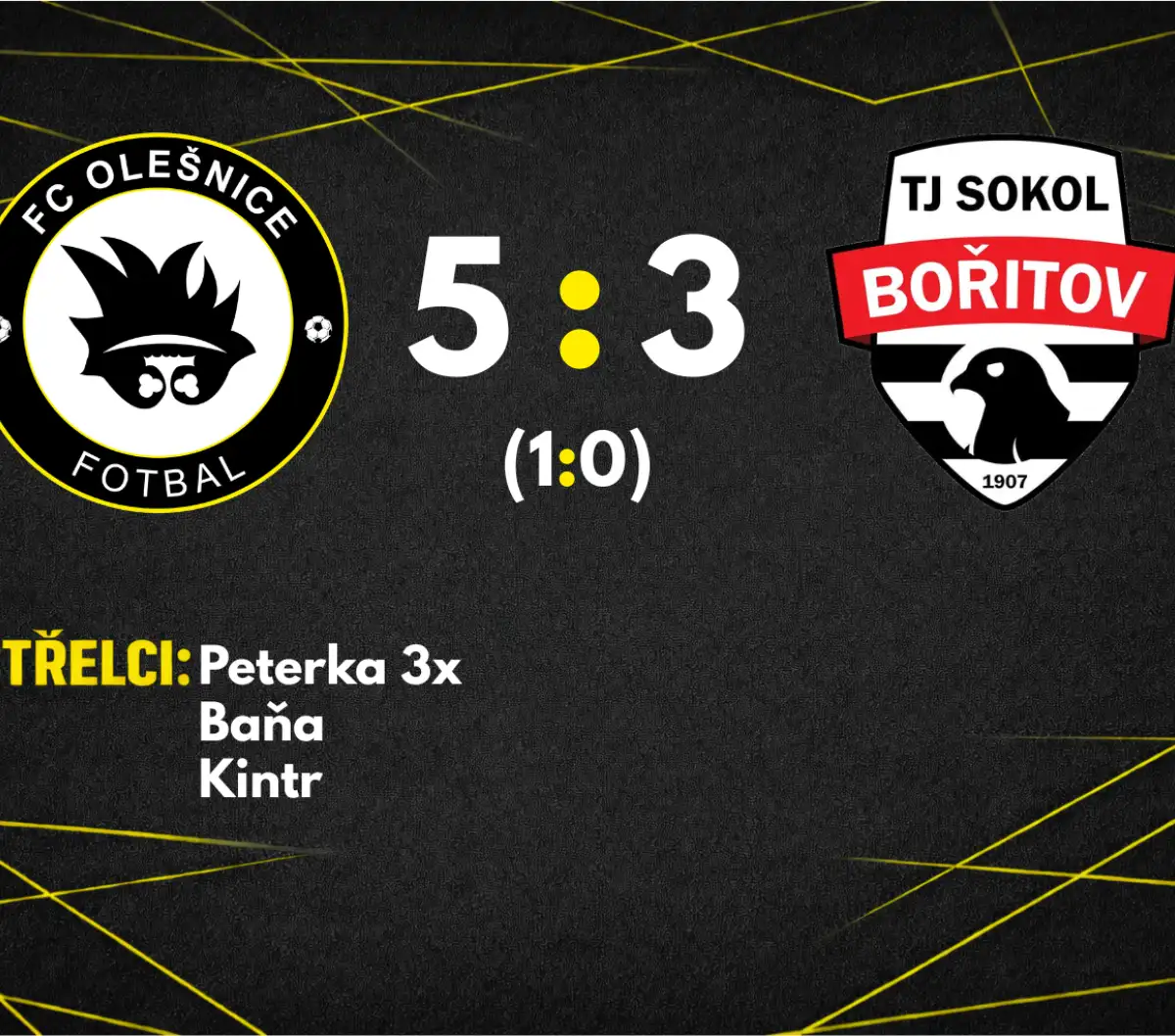 Na začátek sezony jsme se naladili vítězně, proti loňskému mistrovi 8. ligy vítězíme 5:3