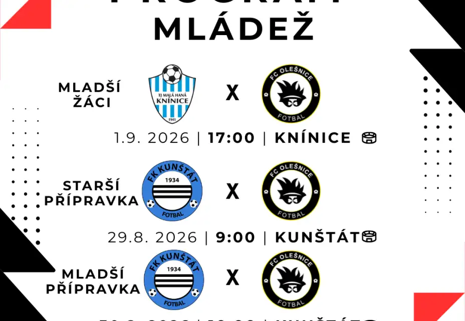 POZVÁNKA MLÁDEŽ |  Soutěž se rozjede také pro olešnickou mládež. Novinkou jsou družstva přípravek!