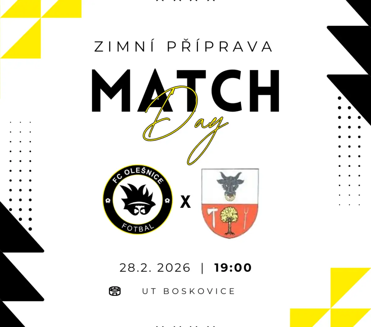 POZVÁNKA | V sobotu nás čeká přípravné utkání číslo tři!