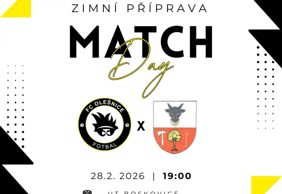 POZVÁNKA | V sobotu nás čeká přípravné utkání číslo tři!