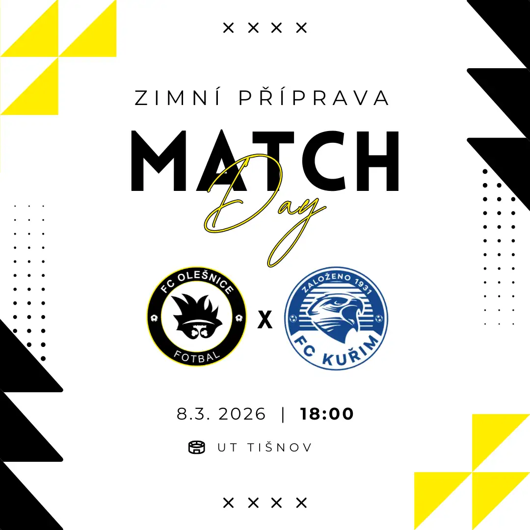 POZVÁNKA |  V neděli nás čeká předposlední utkání zimní přípravy, na umělé trávě v Tišnově se utkáme s rezervou Kuřimi.